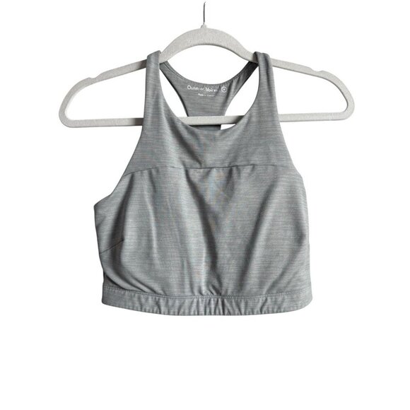 Outdoor Voices Sports Bra Women's Size Medium Gray Tech Sweat Crop Athletic - Picture 1 of 13